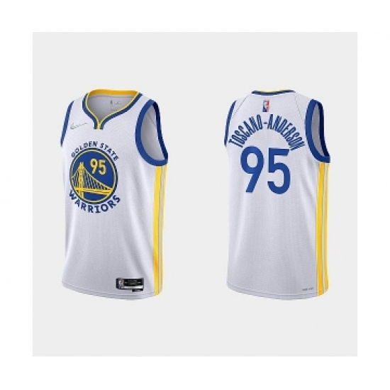 Mens Golden State Warriors 95 Juan Toscano-Anderson 2022 white Stitched Basketball Jersey
