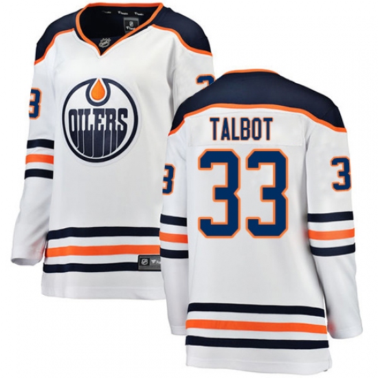Women's Edmonton Oilers 33 Cam Talbot Authentic White Away Fanatics Branded Breakaway NHL Jersey