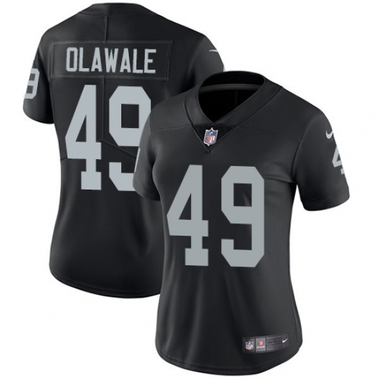 Women's Nike Oakland Raiders 49 Jamize Olawale Elite Black Team Color NFL Jersey