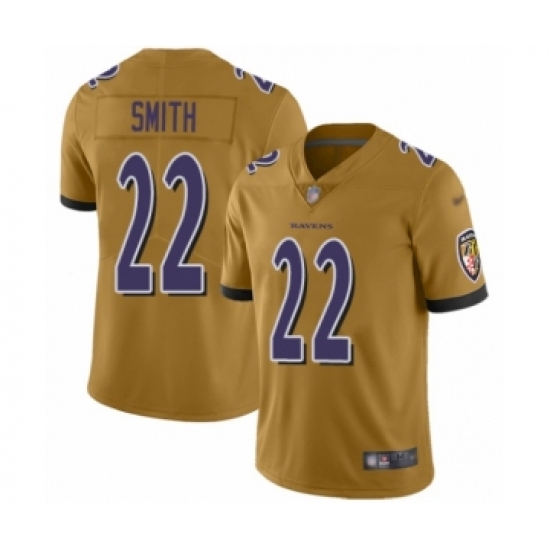 Youth Baltimore Ravens 22 Jimmy Smith Limited Gold Inverted Legend Football Jersey