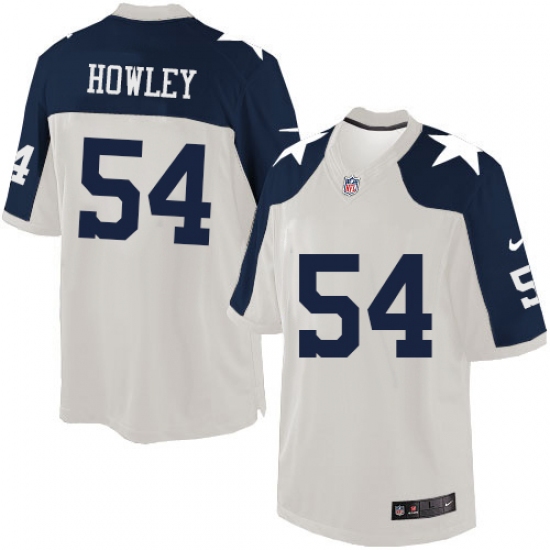 Men's Nike Dallas Cowboys 54 Chuck Howley Limited White Throwback Alternate NFL Jersey