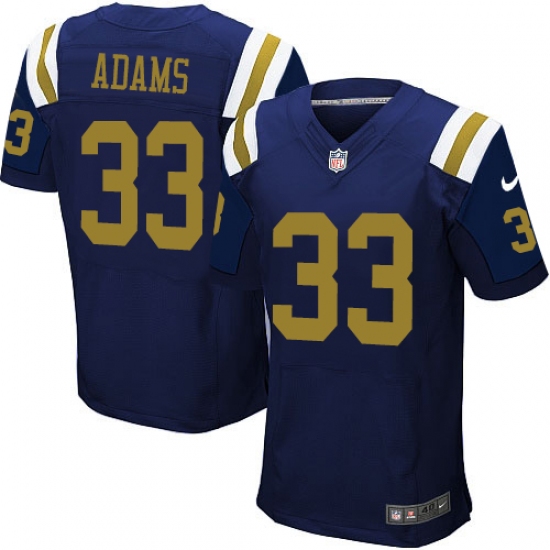 Men's Nike New York Jets 33 Jamal Adams Elite Navy Blue Alternate NFL Jersey