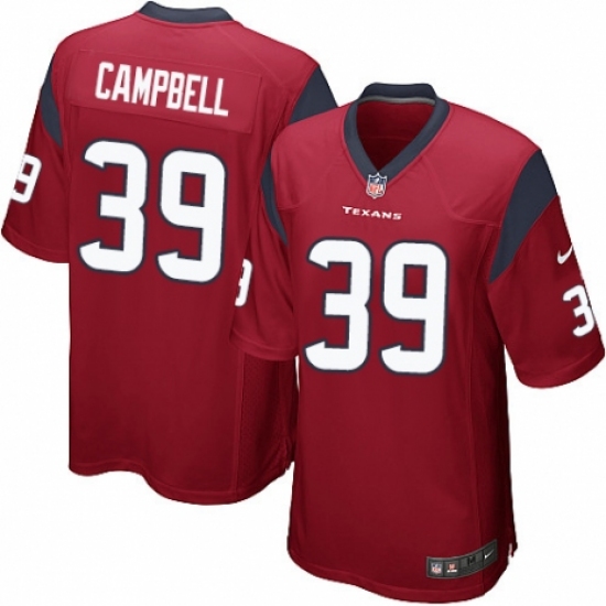 Men's Nike Houston Texans 39 Ibraheim Campbell Game Red Alternate NFL Jersey
