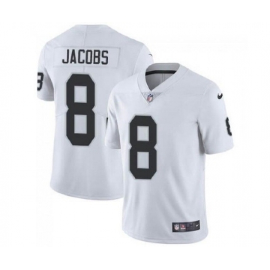 Men's Las Vegas Raiders 8 Josh Jacobs White Vapor Limited Stitched Jersey