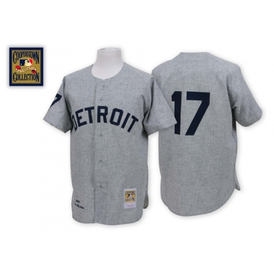 Men's Mitchell and Ness 1968 Detroit Tigers 17 Denny Mclain Authentic Grey Throwback MLB Jersey