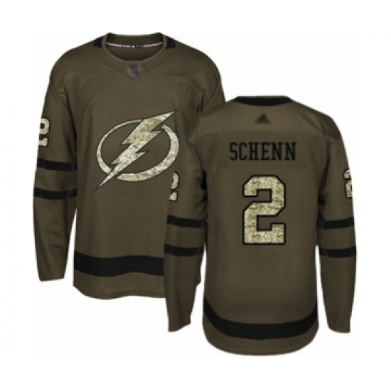 Youth Tampa Bay Lightning 2 Luke Schenn Authentic Green Salute to Service Hockey Jersey