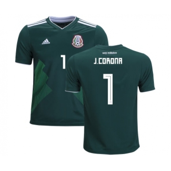 Mexico 1 J.Corona Home Kid Soccer Country Jersey