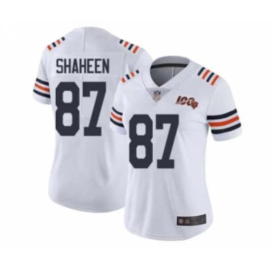 Women's Chicago Bears 87 Adam Shaheen White 100th Season Limited Football Jersey