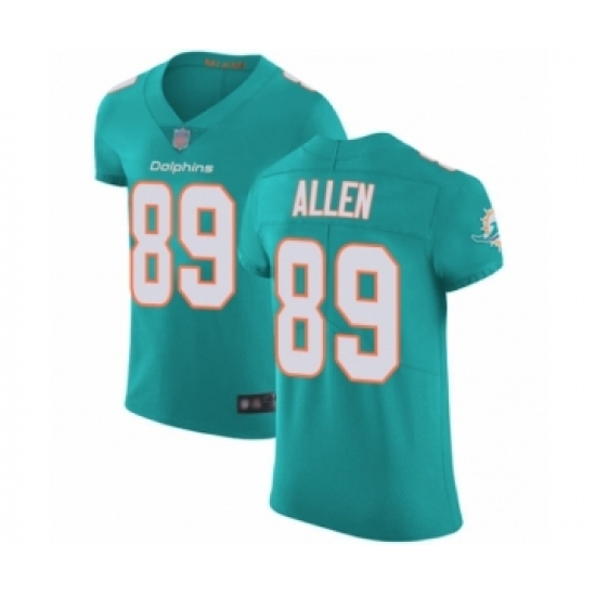 Men's Miami Dolphins 89 Dwayne Allen Aqua Green Team Color Vapor Untouchable Elite Player Football Jersey