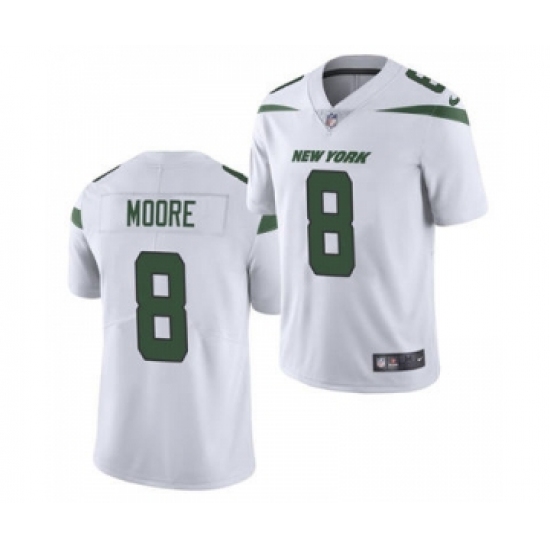 Men's New York Jets 8 Elijah Moore 2021 White Vapor Untouchable Limited Jersey