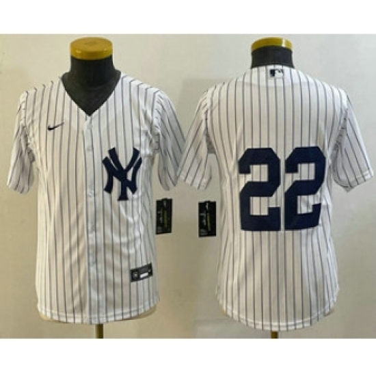 Youth New York Yankees 22 Jacoby Ellsbury White Jersey