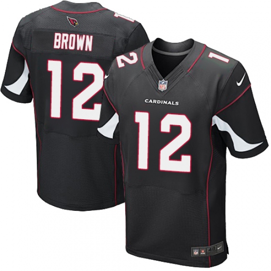 Men's Nike Arizona Cardinals 12 John Brown Elite Black Alternate NFL Jersey