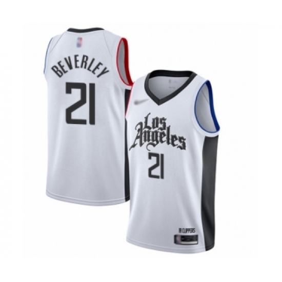Youth Los Angeles Clippers 21 Patrick Beverley Swingman White Basketball Jersey - 2019 20 City Edition