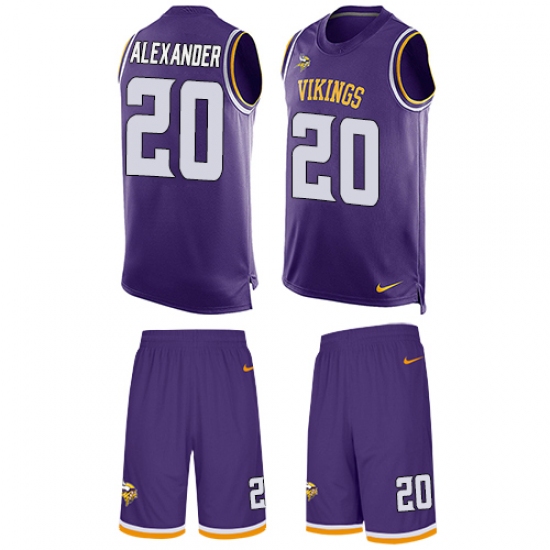 Men's Nike Minnesota Vikings 20 Mackensie Alexander Limited Purple Tank Top Suit NFL Jersey