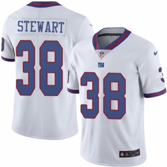 Men's Nike New York Giants 38 Jonathan Stewart Elite White Rush Vapor Untouchable NFL Jersey