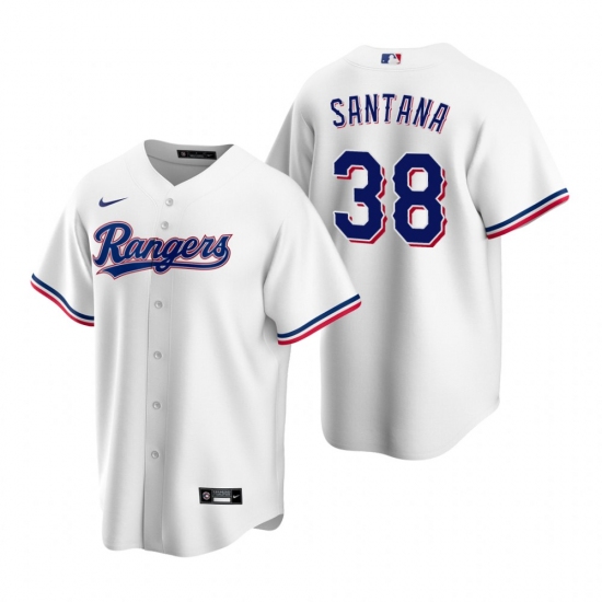 Men's Nike Texas Rangers 38 Danny Santana White Home Stitched Baseball Jersey