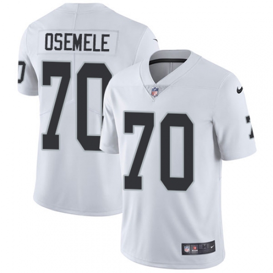 Youth Nike Oakland Raiders 70 Kelechi Osemele Elite White NFL Jersey
