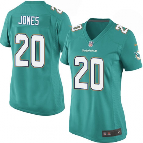 Women's Nike Miami Dolphins 20 Reshad Jones Game Aqua Green Team Color NFL Jersey