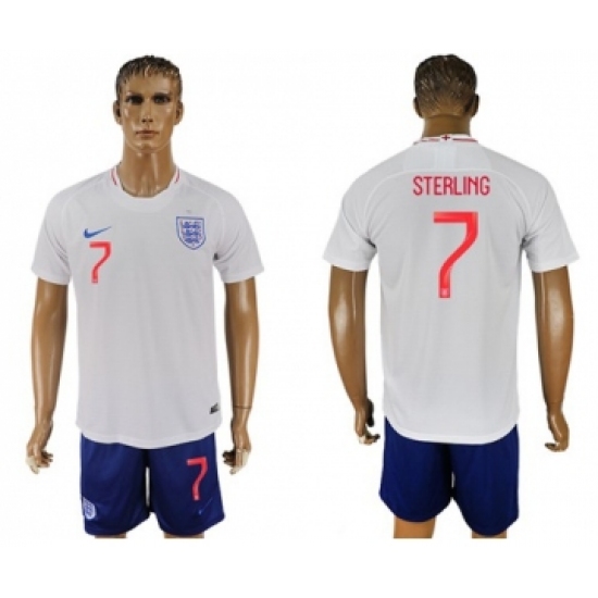 England 7 Sterling Home Soccer Country Jersey