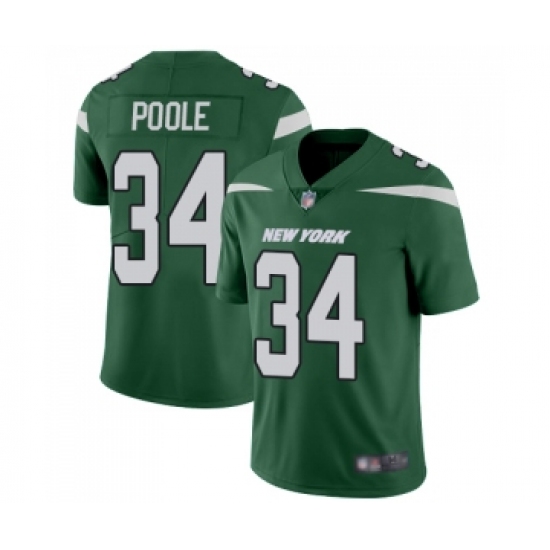 Men's New York Jets 34 Brian Poole Green Team Color Vapor Untouchable Limited Player Football Jersey