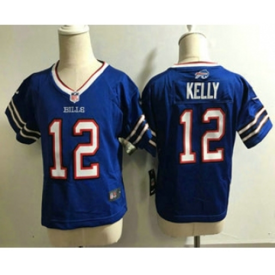 Toddler Buffalo Bills 12 Jim Kelly Retired Royal Blue Stitched NFL Nike Game Jersey