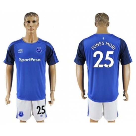 Everton 25 Funes Mori Home Soccer Club Jersey