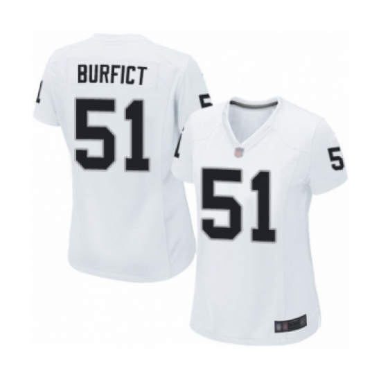 Women's Oakland Raiders 51 Vontaze Burfict Game White Football Jersey