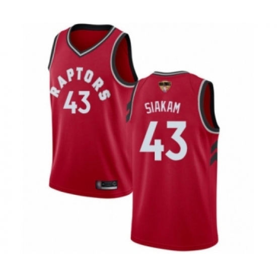 Men's Toronto Raptors 43 Pascal Siakam Swingman Red 2019 Basketball Finals Bound Jersey - Icon Edition