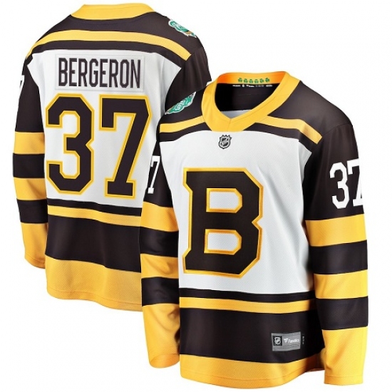 Youth Boston Bruins 37 Patrice Bergeron White 2019 Winter Classic Fanatics Branded Breakaway NHL Jersey
