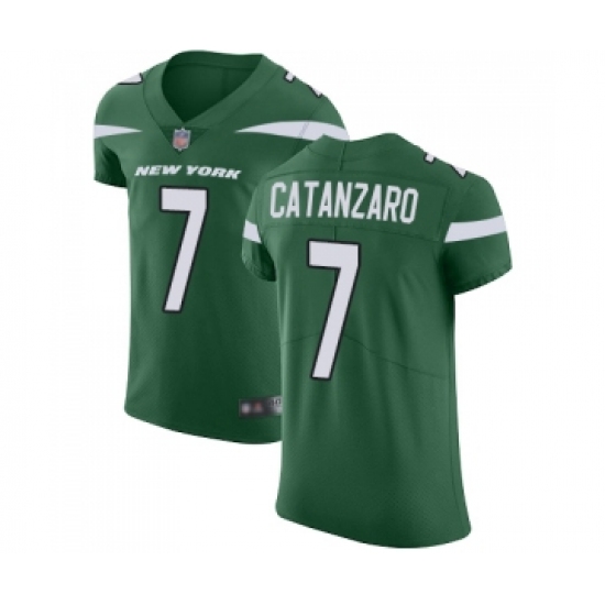 Men's New York Jets 7 Chandler Catanzaro Green Team Color Vapor Untouchable Elite Player Football Jersey