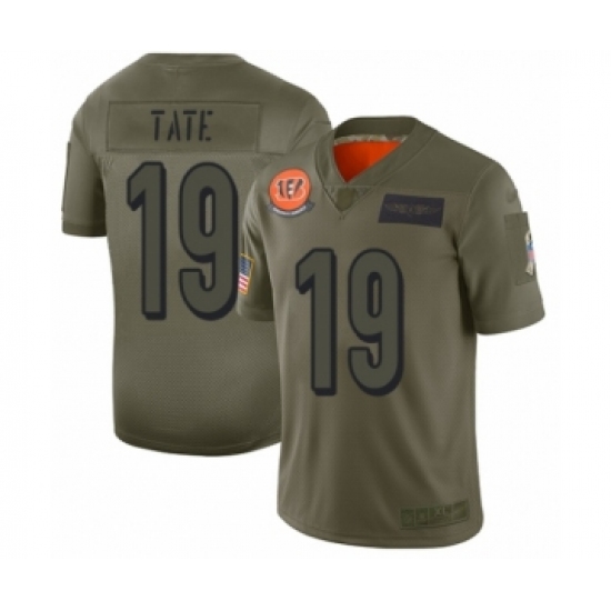 Men's Cincinnati Bengals 19 Auden Tate Limited Camo 2019 Salute to Service Football Jersey
