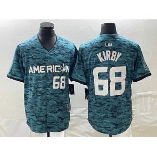 Men's Nike Seattle Mariners 68 Adolis Garcia Number Teal 2023 All Star Stitched Baseball Jersey