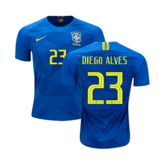 Brazil 23 Diego Alves Away Kid Soccer Country Jersey