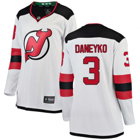 Women's New Jersey Devils 3 Ken Daneyko Fanatics Branded White Away Breakaway NHL Jersey