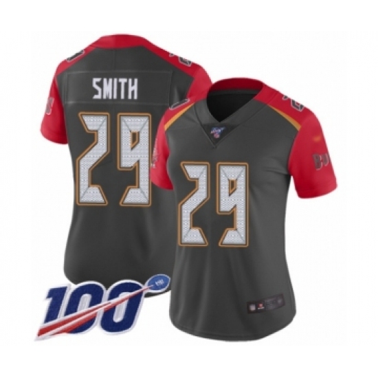 Women's Tampa Bay Buccaneers 29 Ryan Smith Limited Gray Inverted Legend 100th Season Football Jersey