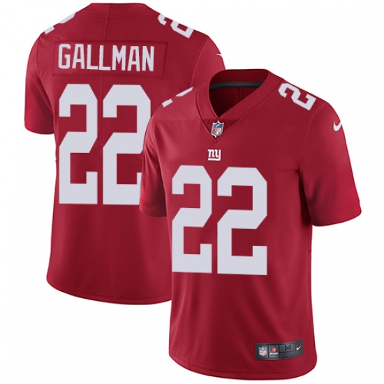 Youth Nike New York Giants 22 Wayne Gallman Red Alternate Vapor Untouchable Limited Player NFL Jersey