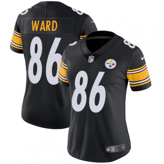Women's Nike Pittsburgh Steelers 86 Hines Ward Black Team Color Vapor Untouchable Limited Player NFL Jersey