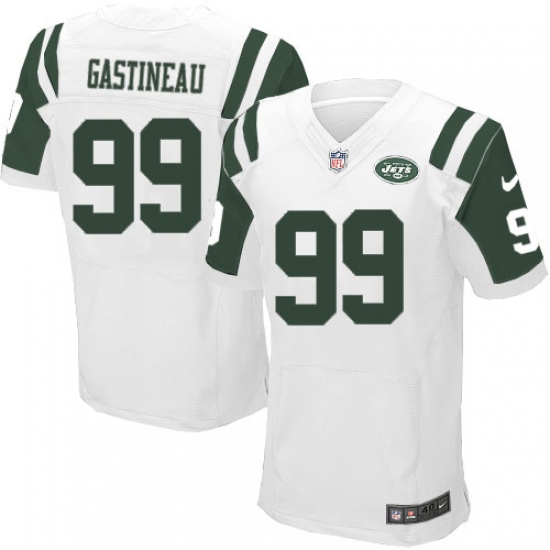 Men's Nike New York Jets 99 Mark Gastineau Elite White NFL Jersey