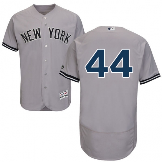 Men's Majestic New York Yankees 44 Reggie Jackson Grey Road Flex Base Authentic Collection MLB Jersey