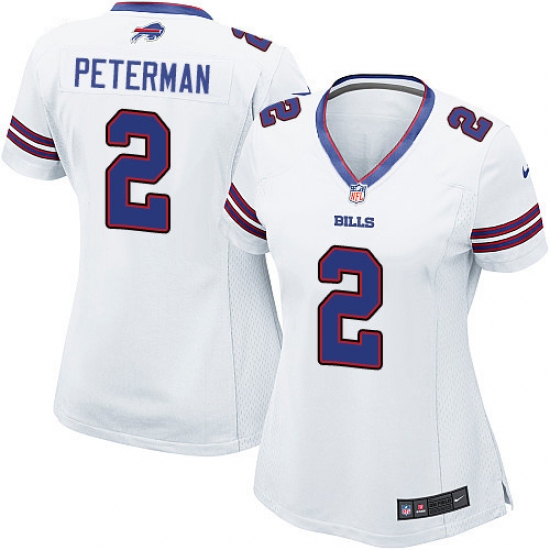 Women's Nike Buffalo Bills 2 Nathan Peterman Game White NFL Jersey