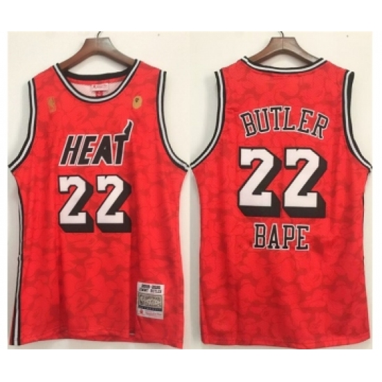 Men's Miami Heat 22 Jimmy Butler Red Stitched Jersey