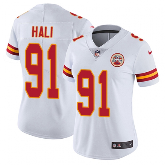Women's Nike Kansas City Chiefs 91 Tamba Hali White Vapor Untouchable Limited Player NFL Jersey