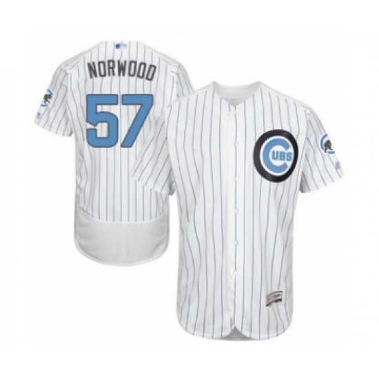 Men's Chicago Cubs 57 James Norwood Authentic White 2016 Father's Day Fashion Flex Base Baseball Player Jersey