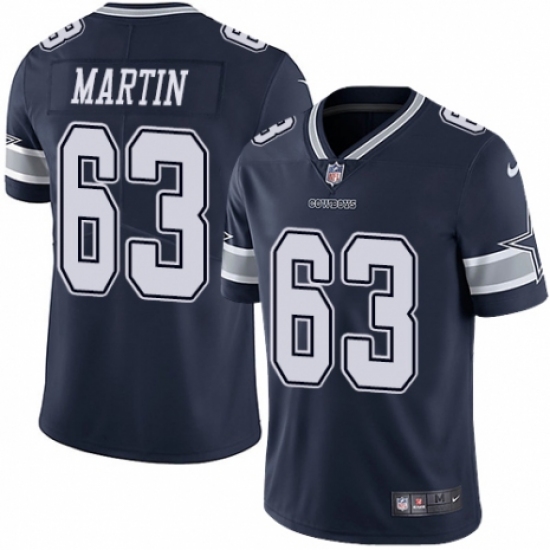 Men's Nike Dallas Cowboys 63 Marcus Martin Navy Blue Team Color Vapor Untouchable Limited Player NFL Jersey