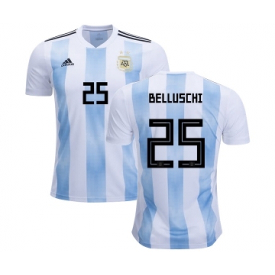 Argentina 25 Belluschi Home Kid Soccer Country Jersey