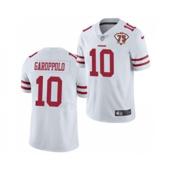 Men's San Francisco 49ers 10 Jimmy Garoppolo White 2021 75th Anniversary Vapor Untouchable Limited Jersey