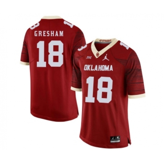 Oklahoma Sooners 18 Jermaine Gresham Red 47 Game Winning Streak College Football Jersey