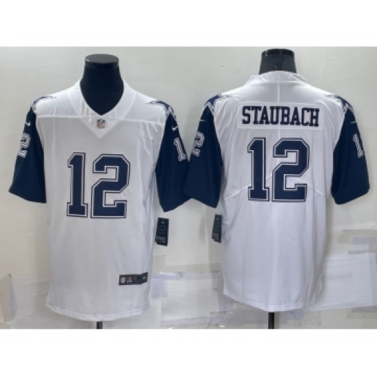 Men's Dallas Cowboys 12 Roger Staubach White 2016 Color Rush Stitched NFL Nike Limited Jersey