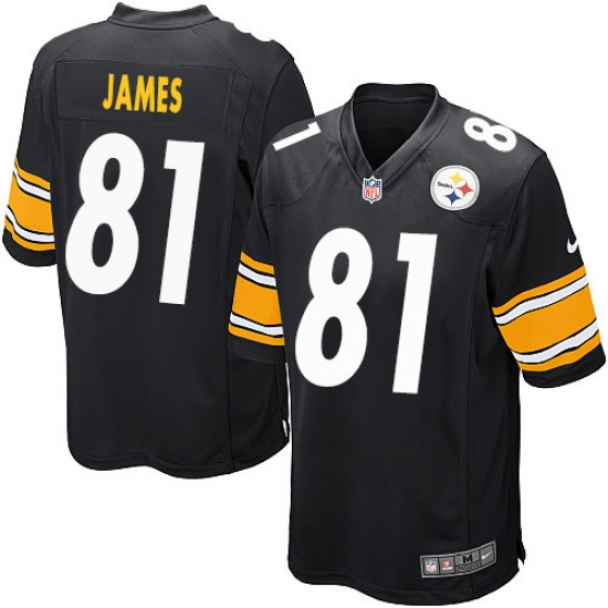 Men's Nike Pittsburgh Steelers 81 Jesse James Game Black Team Color NFL Jersey