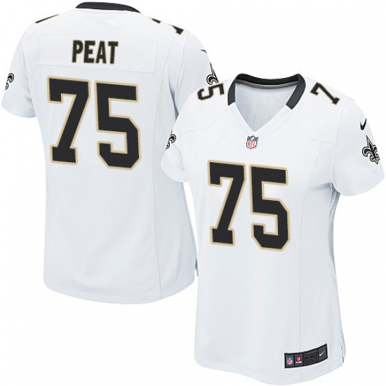 Women's Nike New Orleans Saints 75 Andrus Peat Game White NFL Jersey